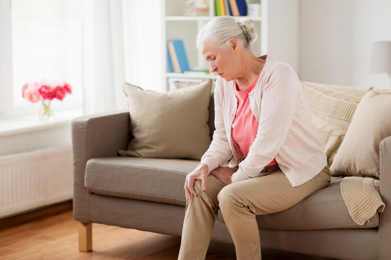 woman with a sore knee